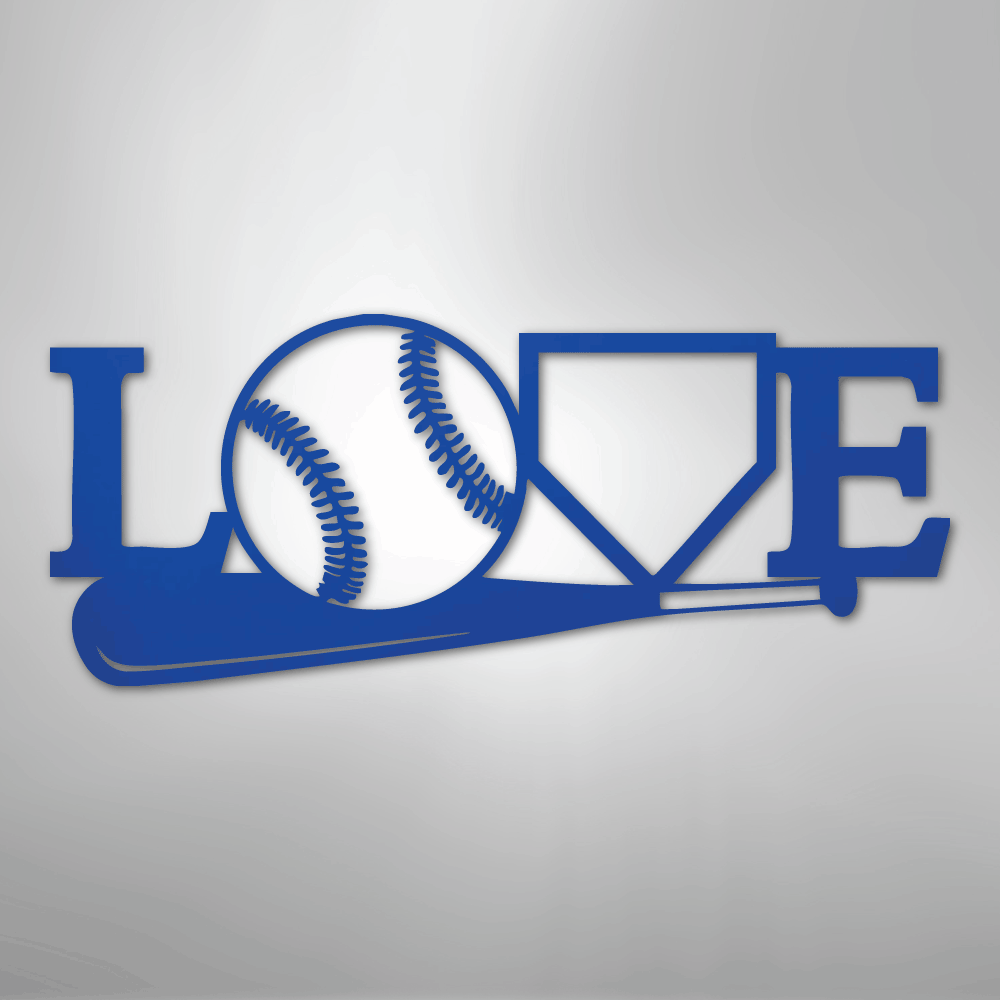 My Easy Monogram Steel Sign Blue / 24" For The Love Of The Game - Metal Sign