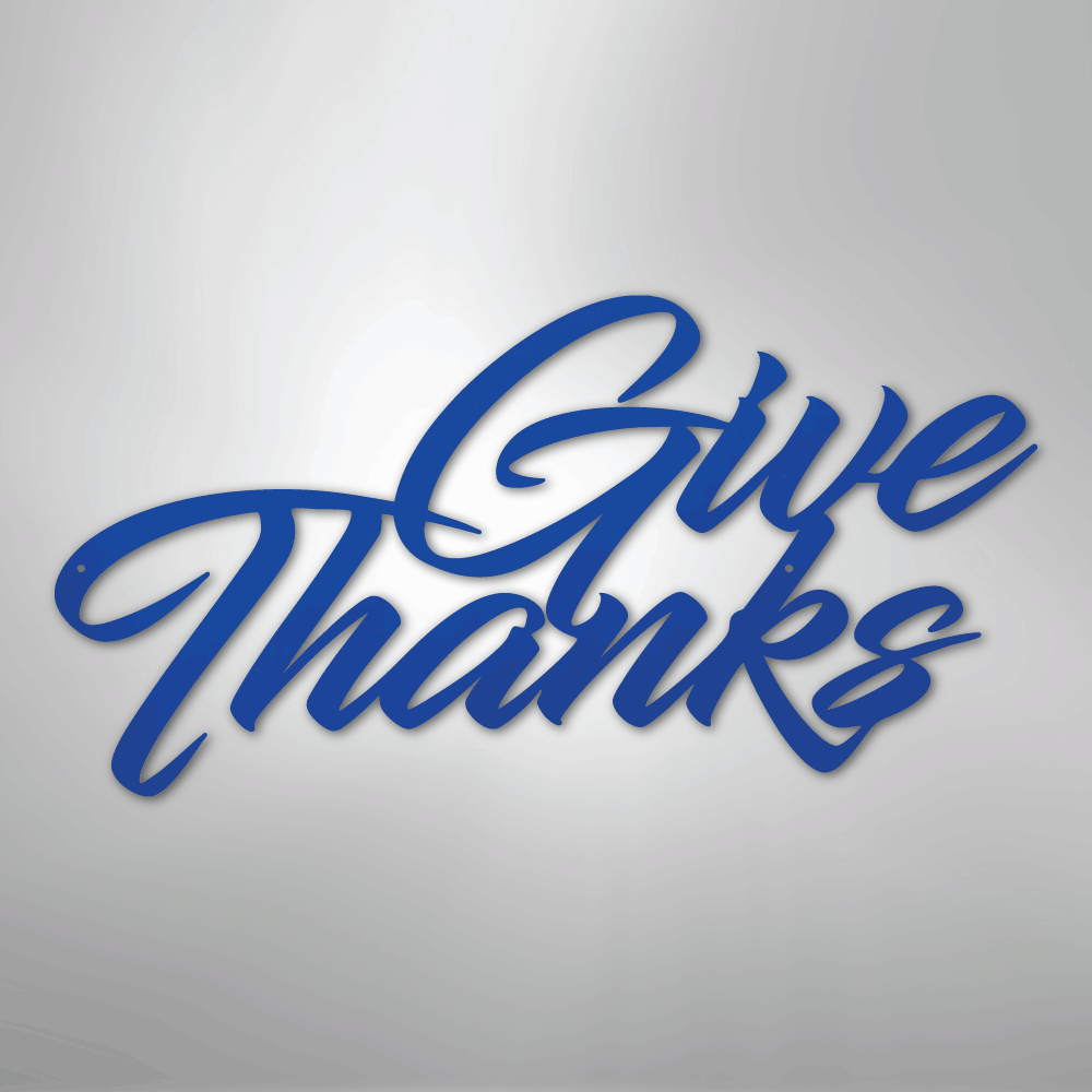 My Easy Monogram Steel Sign Blue / 24" Give Thanks - Steel Sign