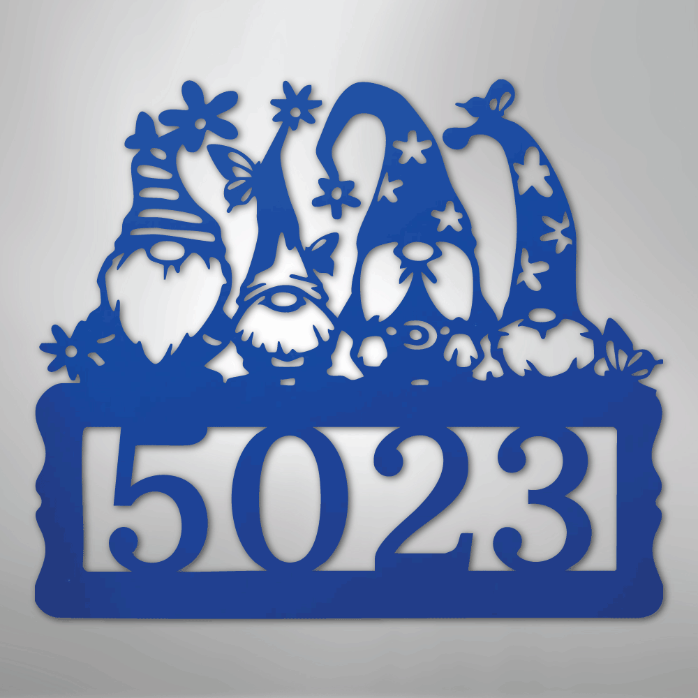 My Easy Monogram Steel Sign Blue / 24" Gnome Address Sign - Steel Sign