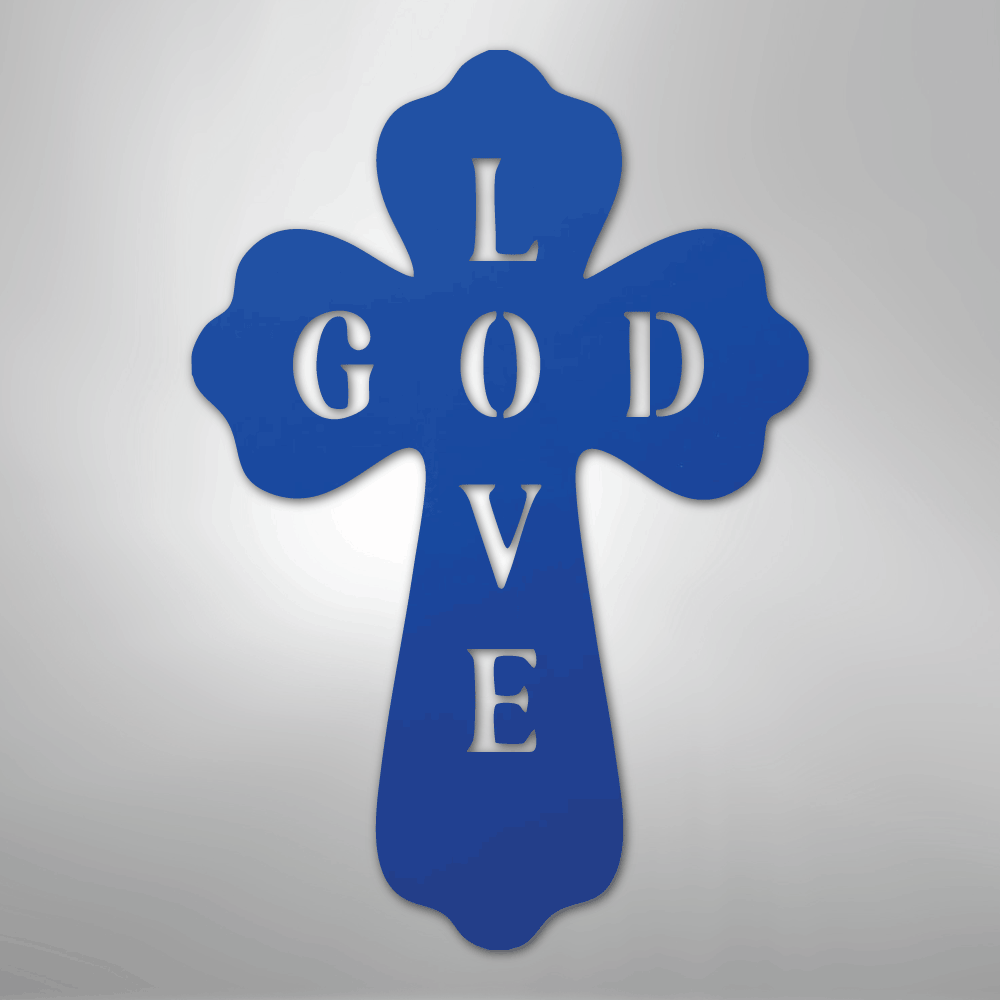 My Easy Monogram Steel Sign Blue / 24" God Love - Steel Sign