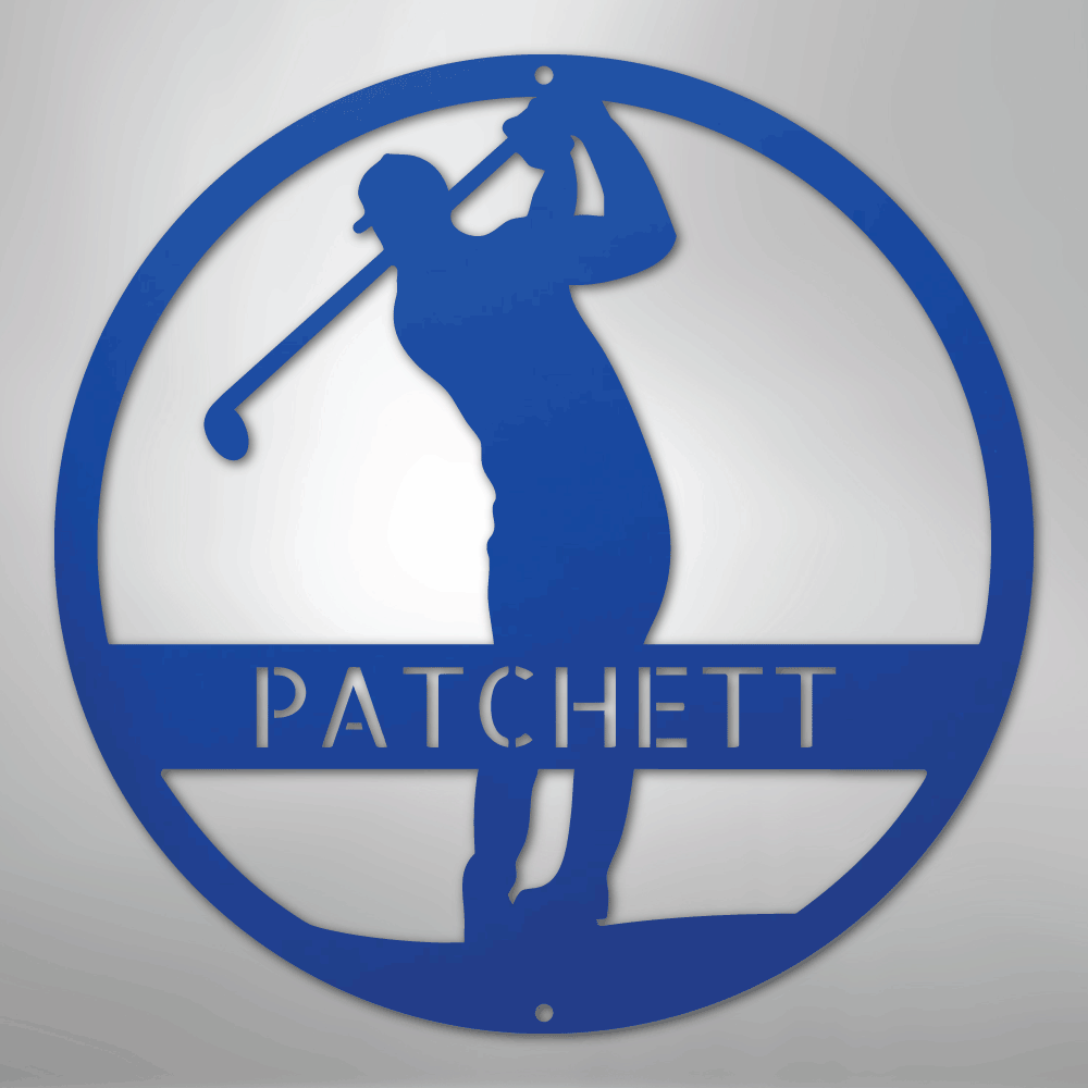 My Easy Monogram Steel Sign Blue / 24" Golfer Monogram - Steel Sign