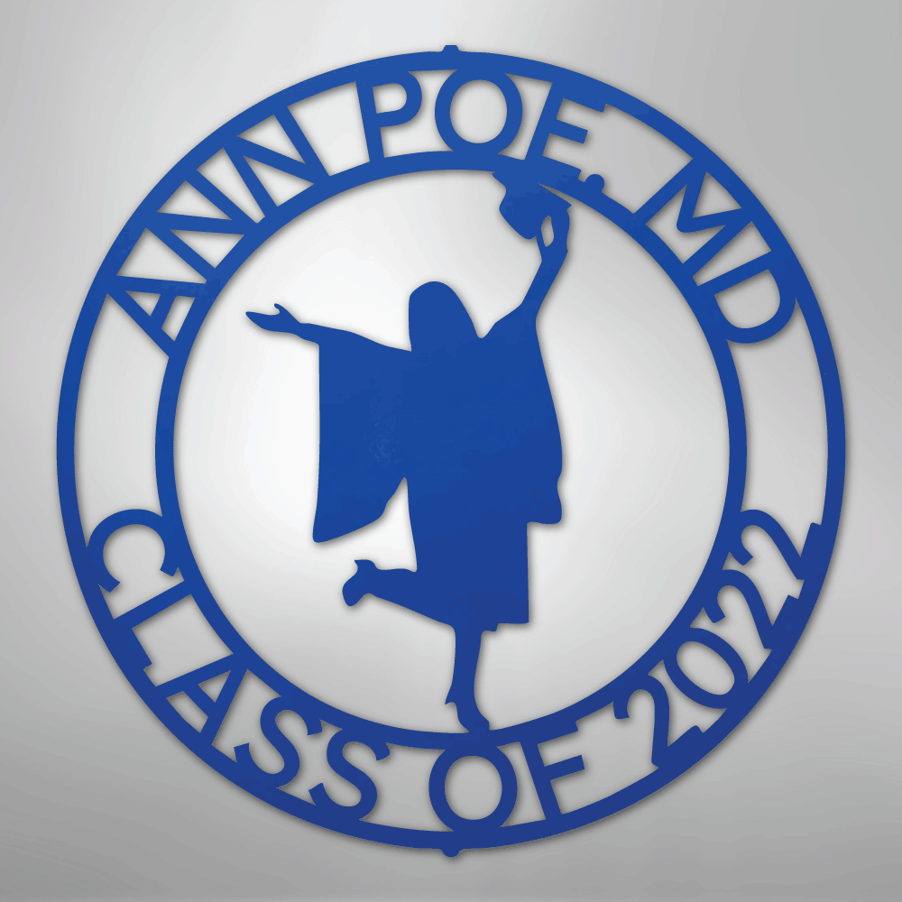 My Easy Monogram Steel Sign Blue / 24" Graduation Monogram - His and Hers - Steel Sign