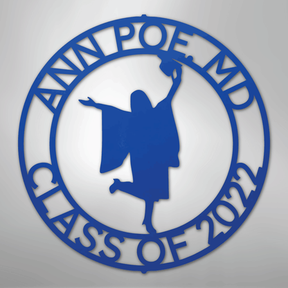 My Easy Monogram Steel Sign Blue / 24" Graduation Monogram - His and Hers - Steel Sign