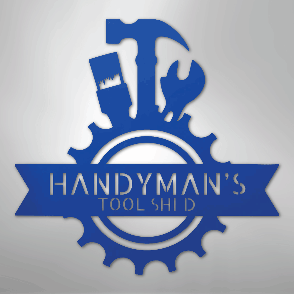 My Easy Monogram Steel Sign Blue / 24" Handyman Shop Monogram - Steel Sign