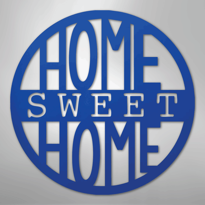 My Easy Monogram Steel Sign Blue / 24" Home Sweet Home Circle - Steel Sign