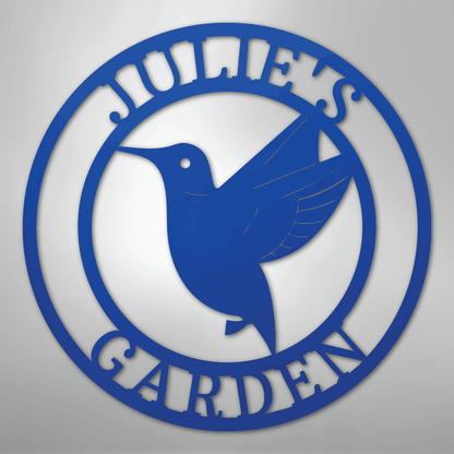 My Easy Monogram Steel Sign Blue / 24" Humming Bird Monogram - Steel Sign