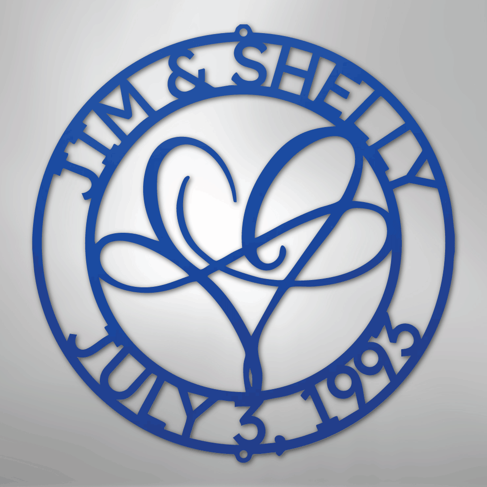 My Easy Monogram Steel Sign Blue / 24" Infinite Love Monogram - Steel Sign