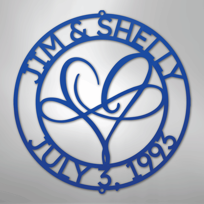 My Easy Monogram Steel Sign Blue / 24" Infinite Love Monogram - Steel Sign
