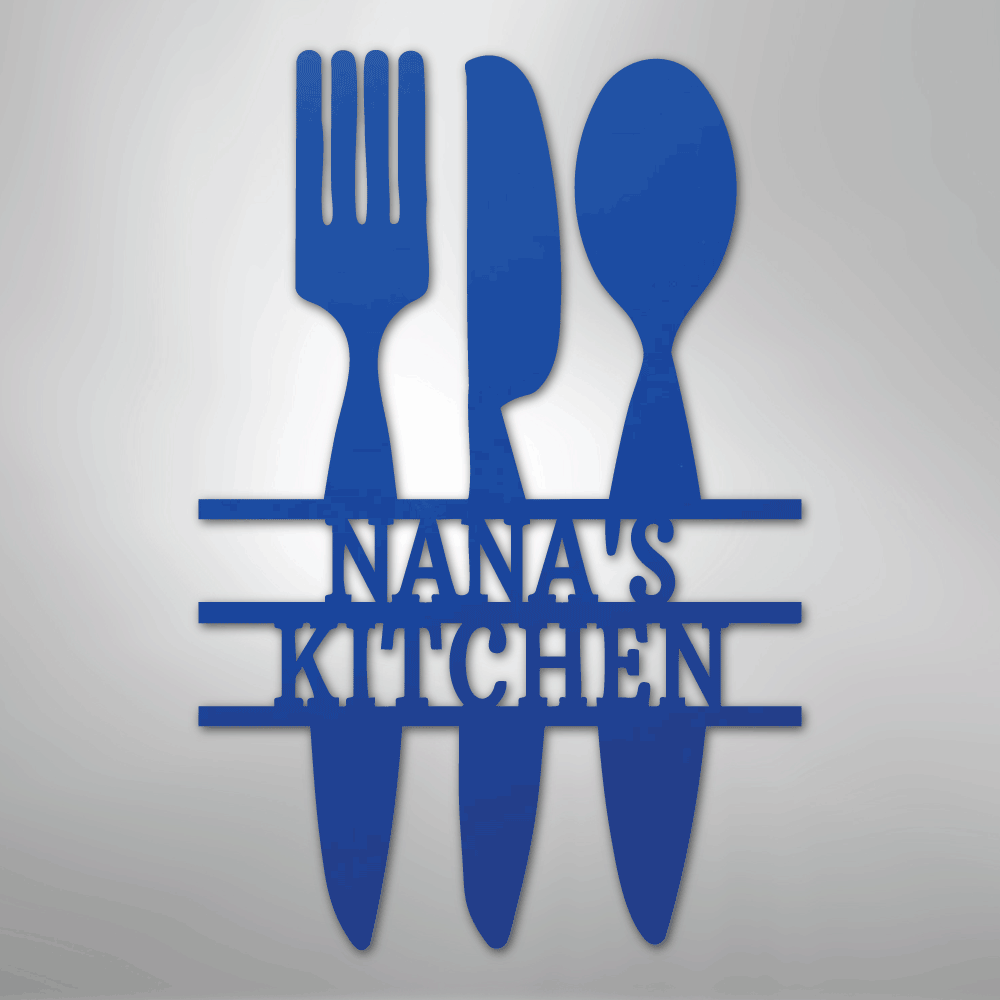 My Easy Monogram Steel Sign Blue / 24" Kitchen Utensil Monogram - Steel Sign