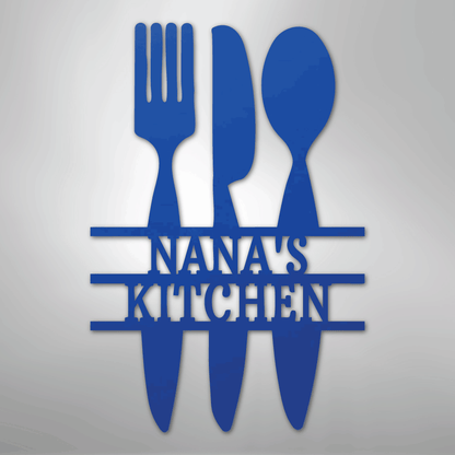 My Easy Monogram Steel Sign Blue / 24" Kitchen Utensil Monogram - Steel Sign
