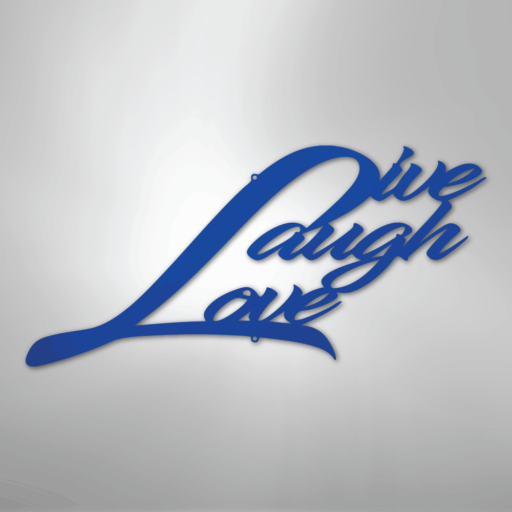 My Easy Monogram Steel Sign Blue / 24" Live Laugh Love - Steel Sign