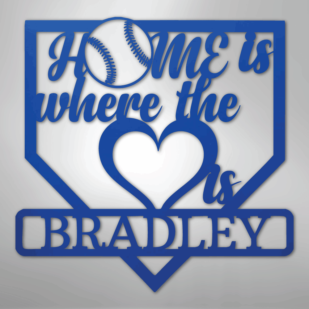My Easy Monogram Steel Sign Blue / 24" Love Baseball Monogram - Metal Sign