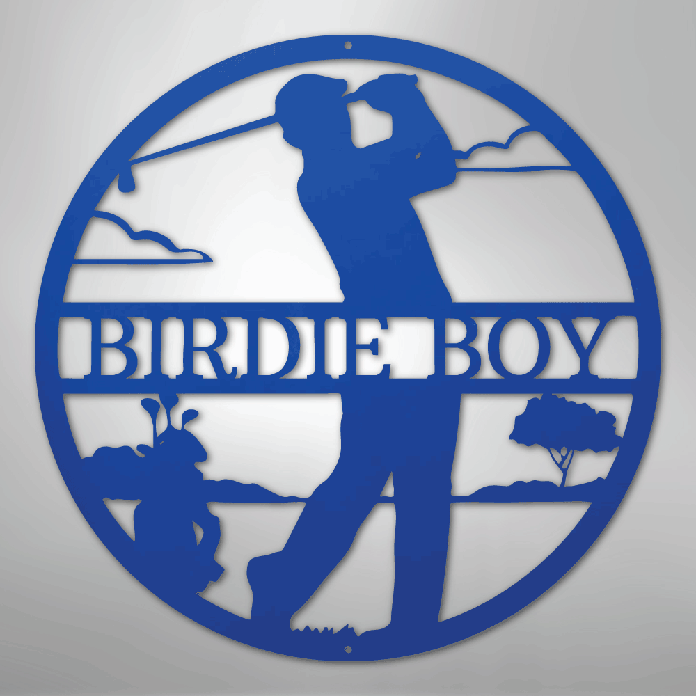 My Easy Monogram Steel Sign Blue / 24" Male Golfer Monogram - Steel Sign