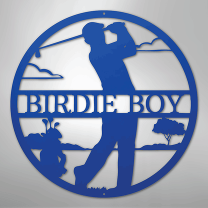 My Easy Monogram Steel Sign Blue / 24" Male Golfer Monogram - Steel Sign
