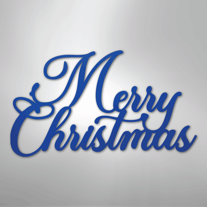 My Easy Monogram Steel Sign Blue / 24" Merry Christmas Script - Steel Sign