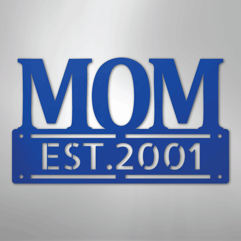 My Easy Monogram Steel Sign Blue / 24" Mother's Day Plaque - Steel SIgn