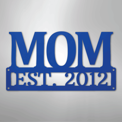 My Easy Monogram Steel Sign Blue / 24" Mother's Day Plaque - Steel SIgn