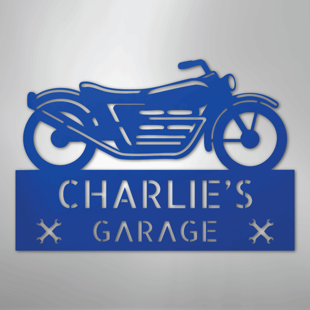 My Easy Monogram Steel Sign Blue / 24" Motorcycle Adventure Monogram - Steel Sign