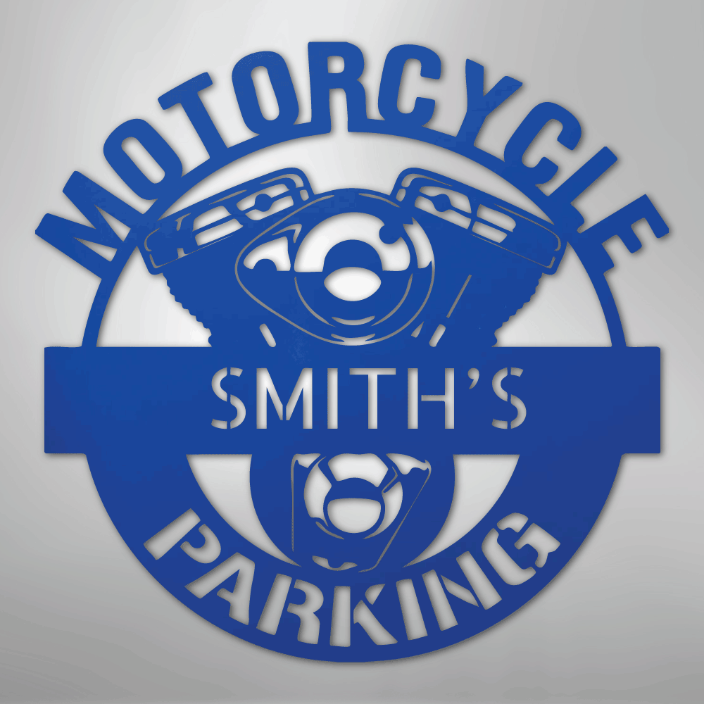 My Easy Monogram Steel Sign Blue / 24" Motorcycle Parking Monogram - Steel Sign