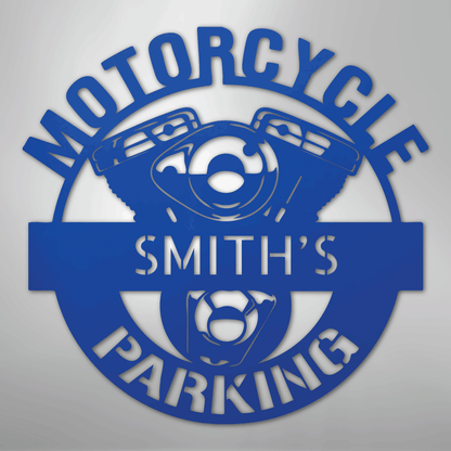 My Easy Monogram Steel Sign Blue / 24" Motorcycle Parking Monogram - Steel Sign