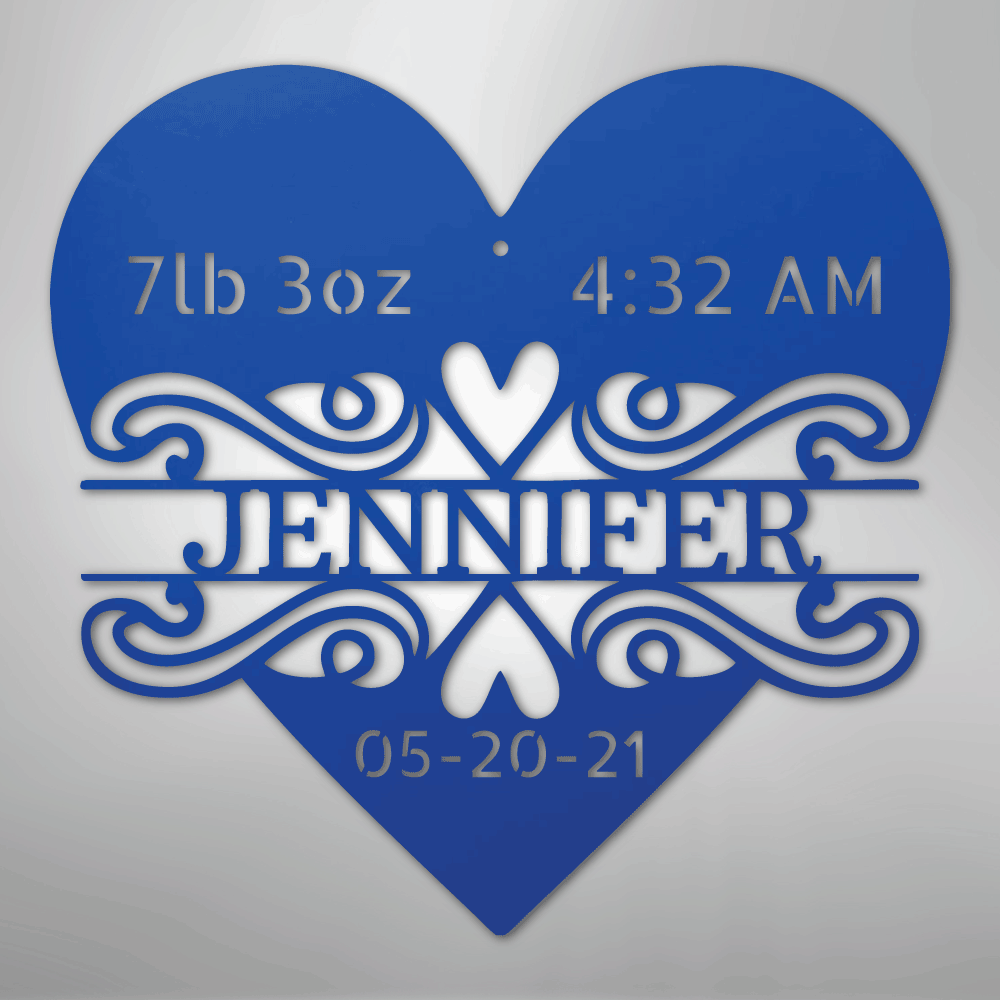My Easy Monogram Steel Sign Blue / 24" Newborn Love Monogram - Steel Sign