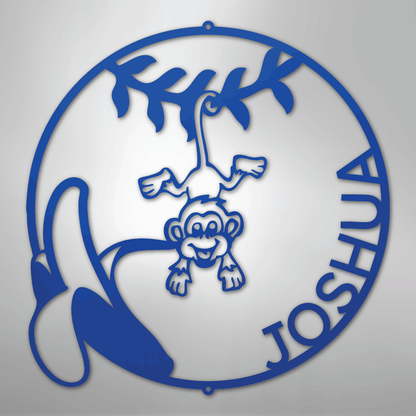My Easy Monogram Steel Sign Blue / 24" Our Little Monkey Monogram - Steel Sign