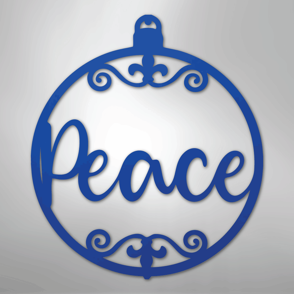 My Easy Monogram Steel Sign Blue / 24" Peace Ornament - Steel Sign