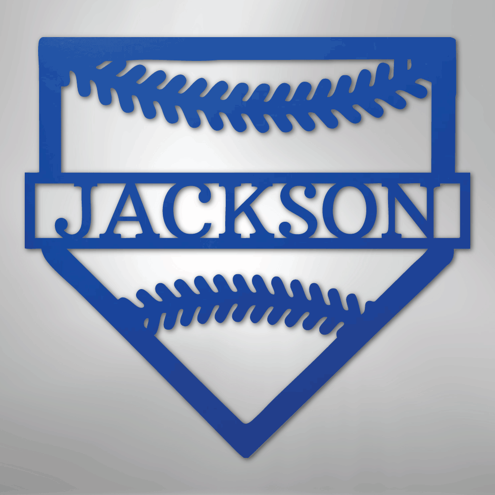 My Easy Monogram Steel Sign Blue / 24" Personal Home Base