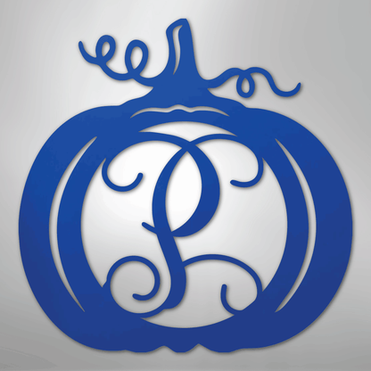 My Easy Monogram Steel Sign Blue / 24" Pumpkin Initial Monogram - Steel Sign