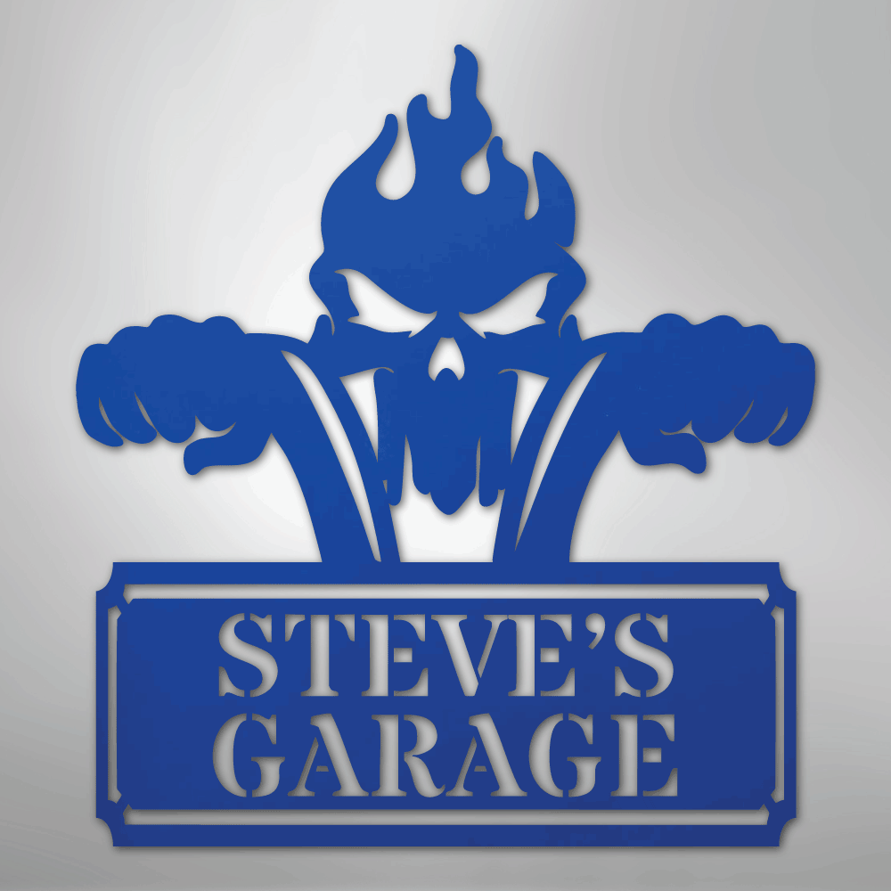My Easy Monogram Steel Sign Blue / 24" Rough Ride Monogram - Steel Sign