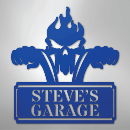 My Easy Monogram Steel Sign Blue / 24" Rough Ride Monogram - Steel Sign