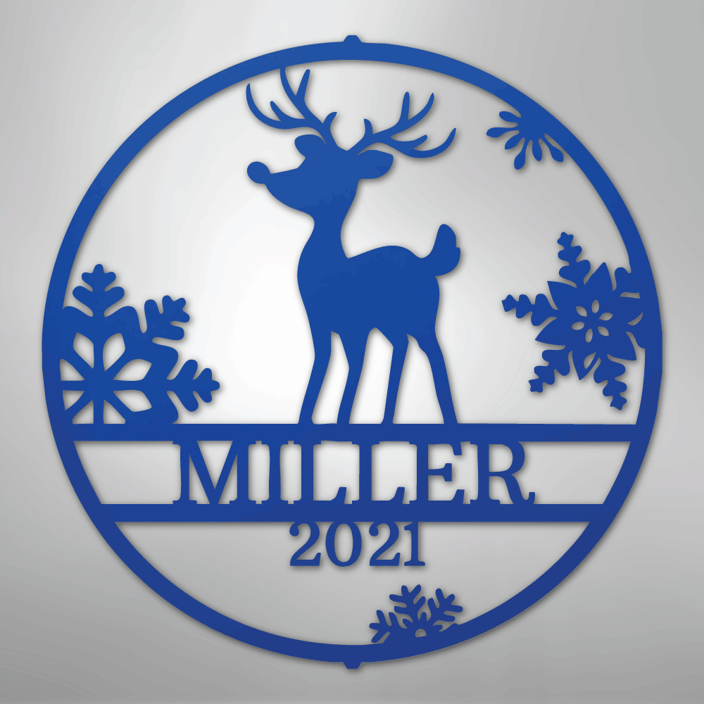 My Easy Monogram Steel Sign Blue / 24" Rudolph's Monogram - Steel Sign