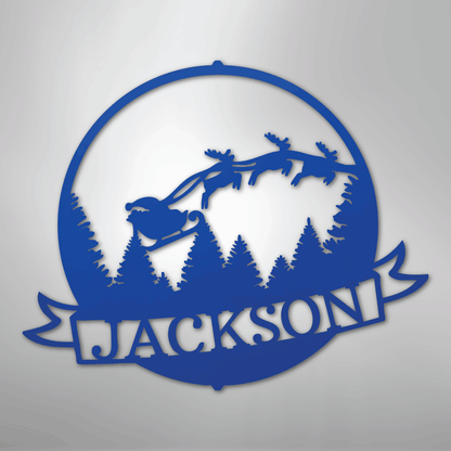 My Easy Monogram Steel Sign Blue / 24" Santa's Journey Monogram - Steel Sign