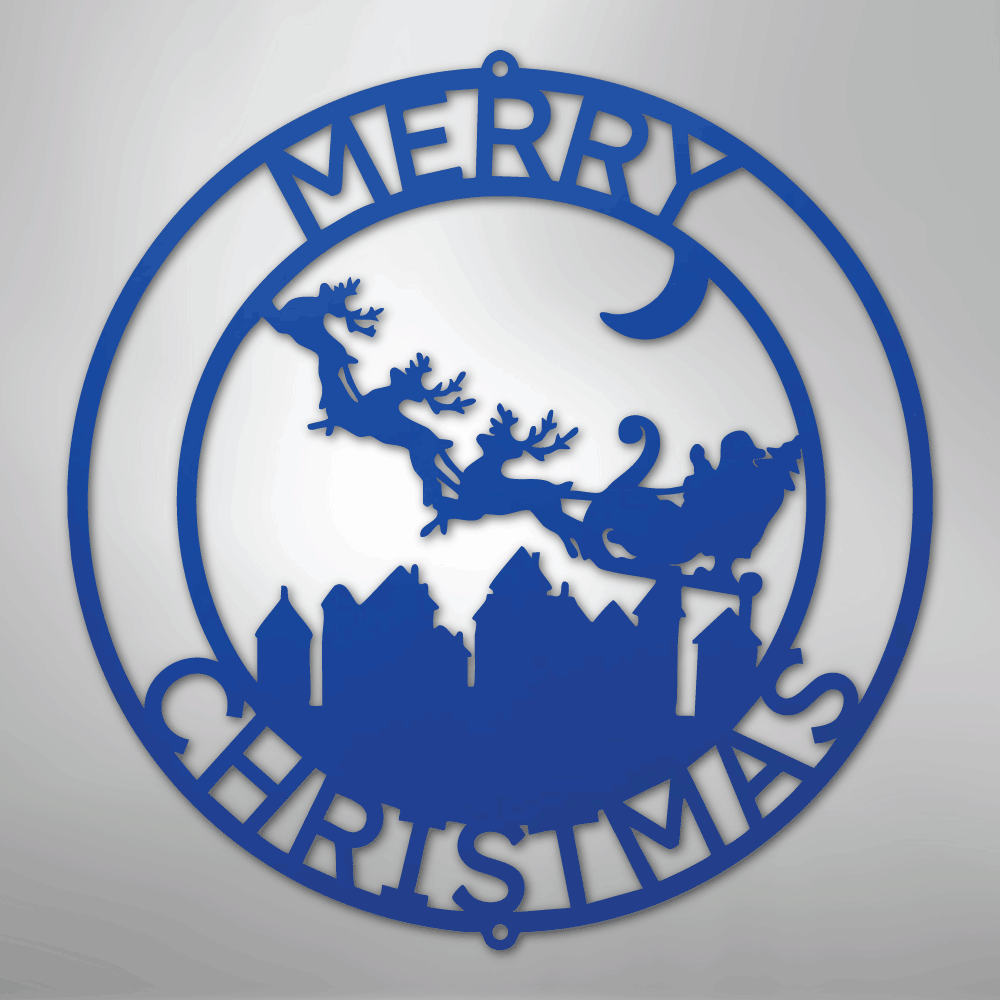 My Easy Monogram Steel Sign Blue / 24" Santas  Delivery Monogram- Steel Sign
