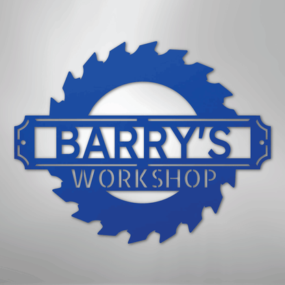 My Easy Monogram Steel Sign Blue / 24" Sawmill Monogram - Steel Sign