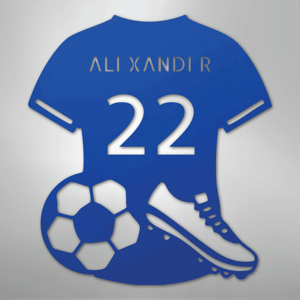 My Easy Monogram Steel Sign Blue / 24" Soccer Jersey Monogram - Steel Sign
