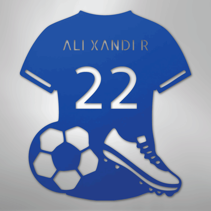 My Easy Monogram Steel Sign Blue / 24" Soccer Jersey Monogram - Steel Sign