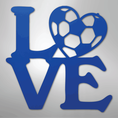 My Easy Monogram Steel Sign Blue / 24" Soccer Love - Steel Sign