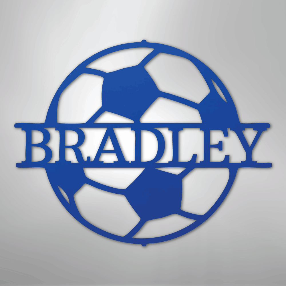 My Easy Monogram Steel Sign Blue / 24" Soccer Monogram - Steel Sign