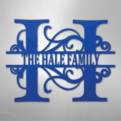 My Easy Monogram Steel Sign Blue / 24" Split Letter Monogram - Steel Sign
