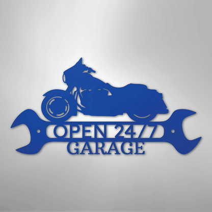 My Easy Monogram Steel Sign Blue / 24" Street Glide Shop Monogram - Steel Sign