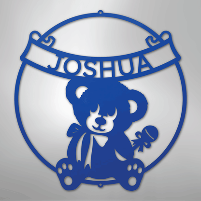 My Easy Monogram Steel Sign Blue / 24" Teddy Banner Monogram - Steel Sign
