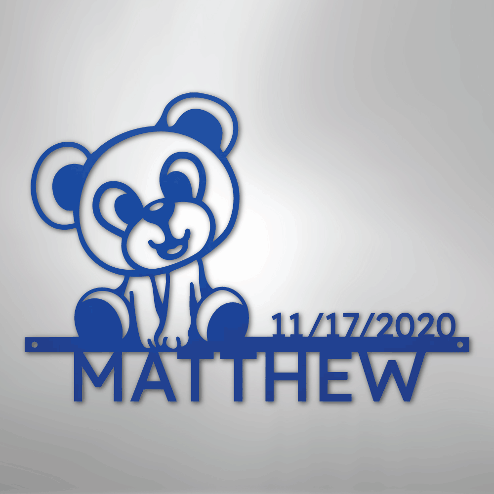 My Easy Monogram Steel Sign Blue / 24" Teddy Monogram - Steel Sign