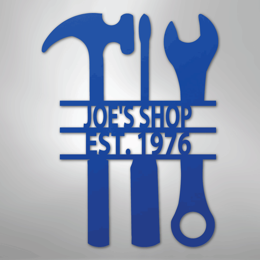 My Easy Monogram Steel Sign Blue / 24" The Garage - Steel Sign