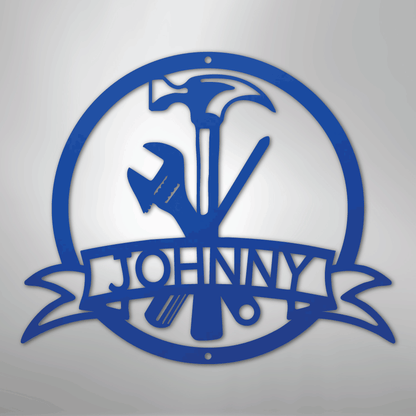 My Easy Monogram Steel Sign Blue / 24" Tool Man Monogram - Steel Sign
