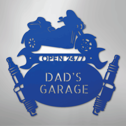 My Easy Monogram Steel Sign Blue / 24" Trike Mechanic Monogram - Steel Sign