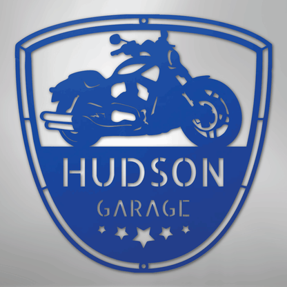 My Easy Monogram Steel Sign Blue / 24" Two Wheels Move The Soul Monogram - Steel Sign