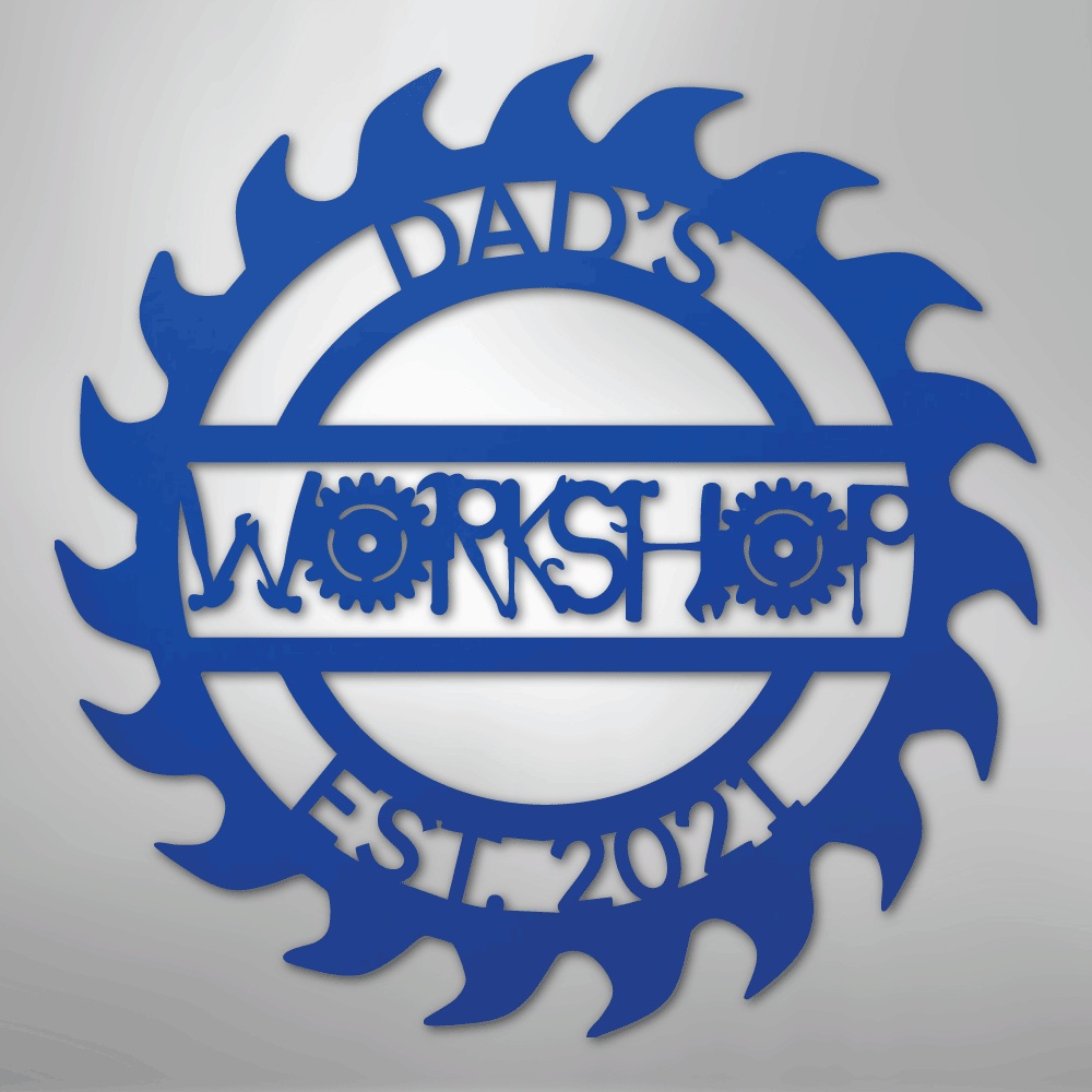 My Easy Monogram Steel Sign Blue / 24" Unique Workshop Monogram - Steel Sign