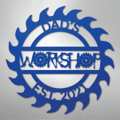 My Easy Monogram Steel Sign Blue / 24" Unique Workshop Monogram - Steel Sign