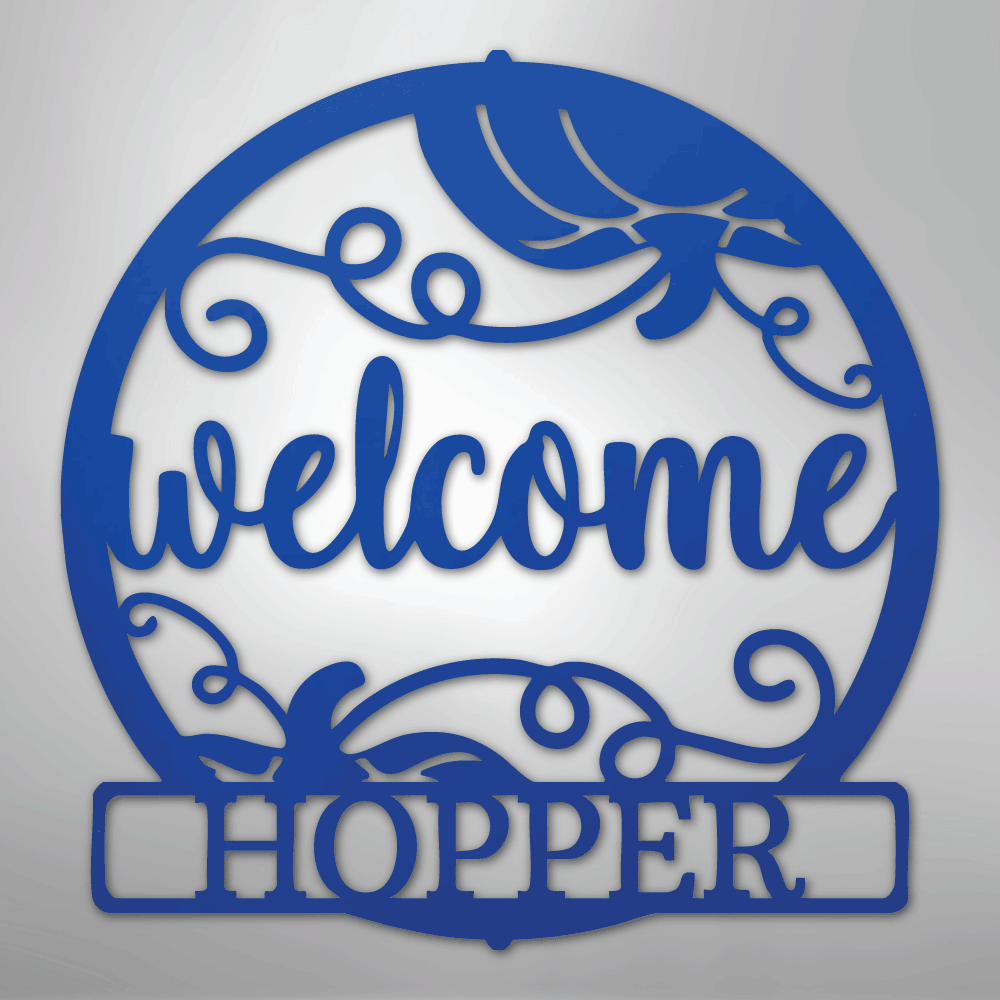 My Easy Monogram Steel Sign Blue / 24" Welcome Fall Monogram - Steel Sign